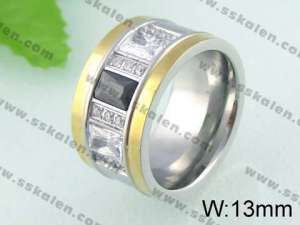 Stainless Steel Stone&Crystal Ring   - KR24284-K