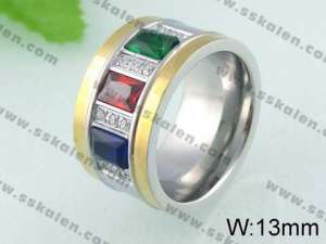 Stainless Steel Stone&Crystal Ring   - KR24285-K