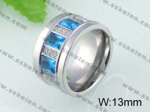 Stainless Steel Stone&Crystal Ring - KR24304-K