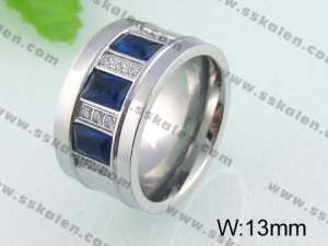 Stainless Steel Stone&Crystal Ring - KR24305-K