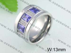 Stainless Steel Stone&Crystal Ring - KR24306-K