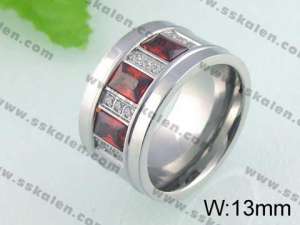 Stainless Steel Stone&Crystal Ring - KR24308-K