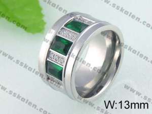 Stainless Steel Stone&Crystal Ring - KR24309-K