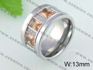 Stainless Steel Stone&Crystal Ring - KR24310-K