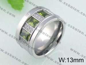 Stainless Steel Stone&Crystal Ring - KR24311-K