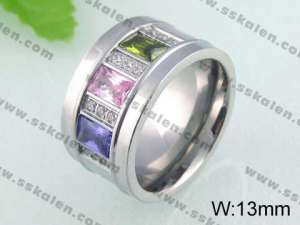 Stainless Steel Stone&Crystal Ring - KR24312-K