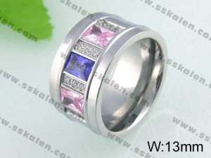 Stainless Steel Stone&Crystal Ring - KR24315-K