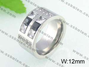 Stainless Steel Stone&Crystal Ring - KR24316-K