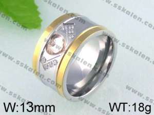 Stainless Steel Stone&Crystal Ring   - KR24403-K