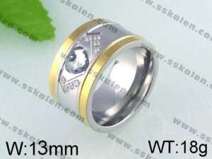 Stainless Steel Stone&Crystal Ring   - KR24405-K