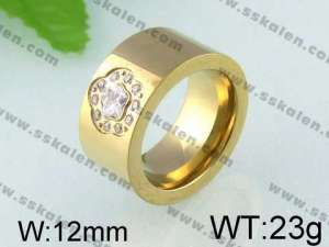 Stainless Steel Stone&Crystal Ring   - KR24412-K