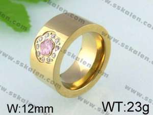 Stainless Steel Stone&Crystal Ring   - KR24414-K