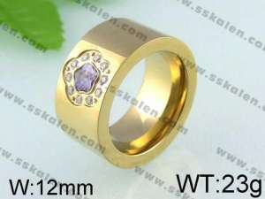 Stainless Steel Stone&Crystal Ring   - KR24415-K