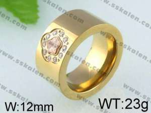 Stainless Steel Stone&Crystal Ring   - KR24416-K