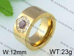 Stainless Steel Stone&Crystal Ring   - KR24417-K