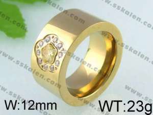 Stainless Steel Stone&Crystal Ring   - KR24418-K