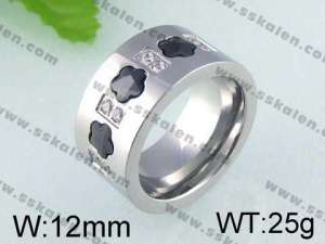 Stainless Steel Stone&Crystal Ring   - KR24420-K