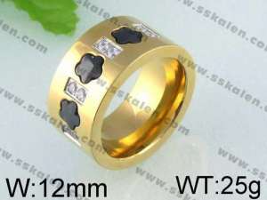 Stainless Steel Stone&Crystal Ring   - KR24431-K