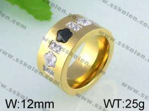 Stainless Steel Stone&Crystal Ring - KR24438-K