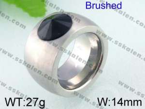 Stainless Steel Stone&Crystal Ring   - KR24464-K