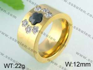 Stainless Steel Stone&Crystal Ring   - KR24598-K