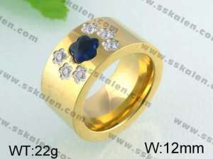 Stainless Steel Stone&Crystal Ring    - KR24601-K