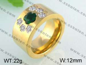 Stainless Steel Stone&Crystal Ring    - KR24602-K