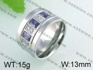 Stainless Steel Stone&Crystal Ring   - KR24606-K