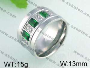 Stainless Steel Stone&Crystal Ring    - KR24612-K