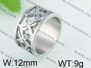 Stainless Steel Stone&Crystal Ring - KR24759-K