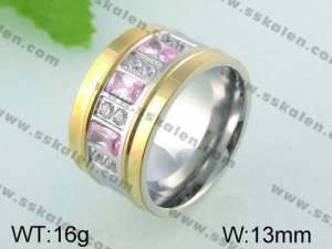 Stainless Steel Stone&Crystal Ring   - KR24891-K