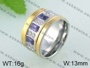 Stainless Steel Stone&Crystal Ring    - KR24892-K