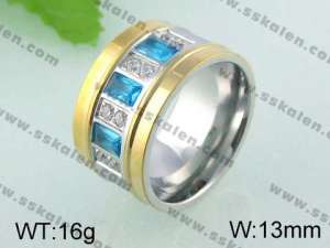 Stainless Steel Stone&Crystal Ring   - KR24894-K