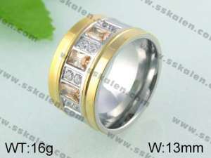 Stainless Steel Stone&Crystal Ring   - KR24896-K