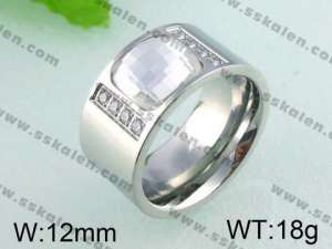 Stainless Steel Stone&Crystal Ring - KR25288-K