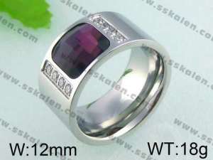 Stainless Steel Stone&Crystal Ring - KR25290-K