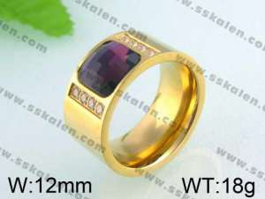 Stainless Steel Stone&Crystal Ring - KR25294-K