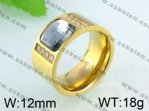 Stainless Steel Stone&Crystal Ring - KR25295-K