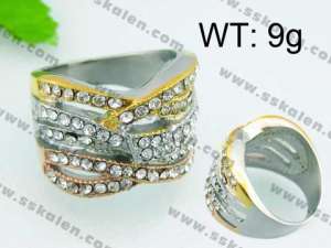 Stainless Steel Stone&Crystal Ring - KR25533-L