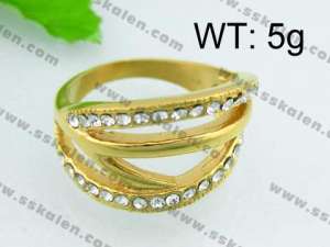 Stainless Steel Stone&Crystal Ring - KR25535-L