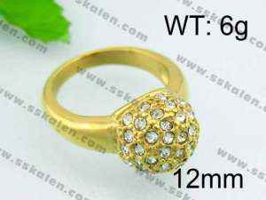 Stainless Steel Stone&Crystal Ring - KR25538-L
