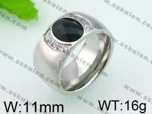 Stainless Steel Stone&Crystal Ring - KR25861-K
