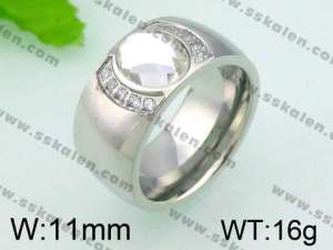 Stainless Steel Stone&Crystal Ring - KR25862-K