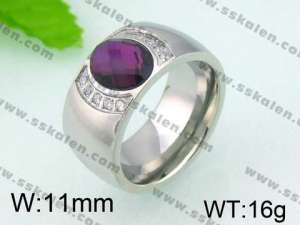 Stainless Steel Stone&Crystal Ring - KR25863-K