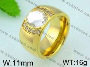 Stainless Steel Stone&Crystal Ring - KR25865-K