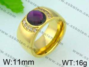 Stainless Steel Stone&Crystal Ring - KR25867-K