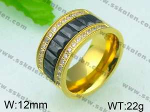 Stainless Steel Stone&Crystal Ring - KR26180-K