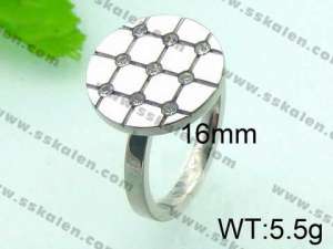 Stainless Steel Stone&Crystal Ring - KR26321-C