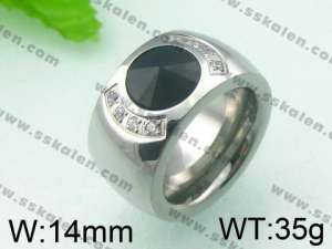Stainless Steel Stone&Crystal Ring - KR27024-K