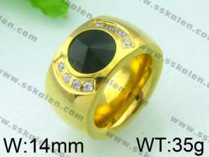 Stainless Steel Stone&Crystal Ring - KR27027-K